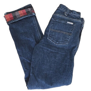 Carhartt Flannel Lined Original Fit Straight Leg Jeans Women sz 4 Buffalo Check